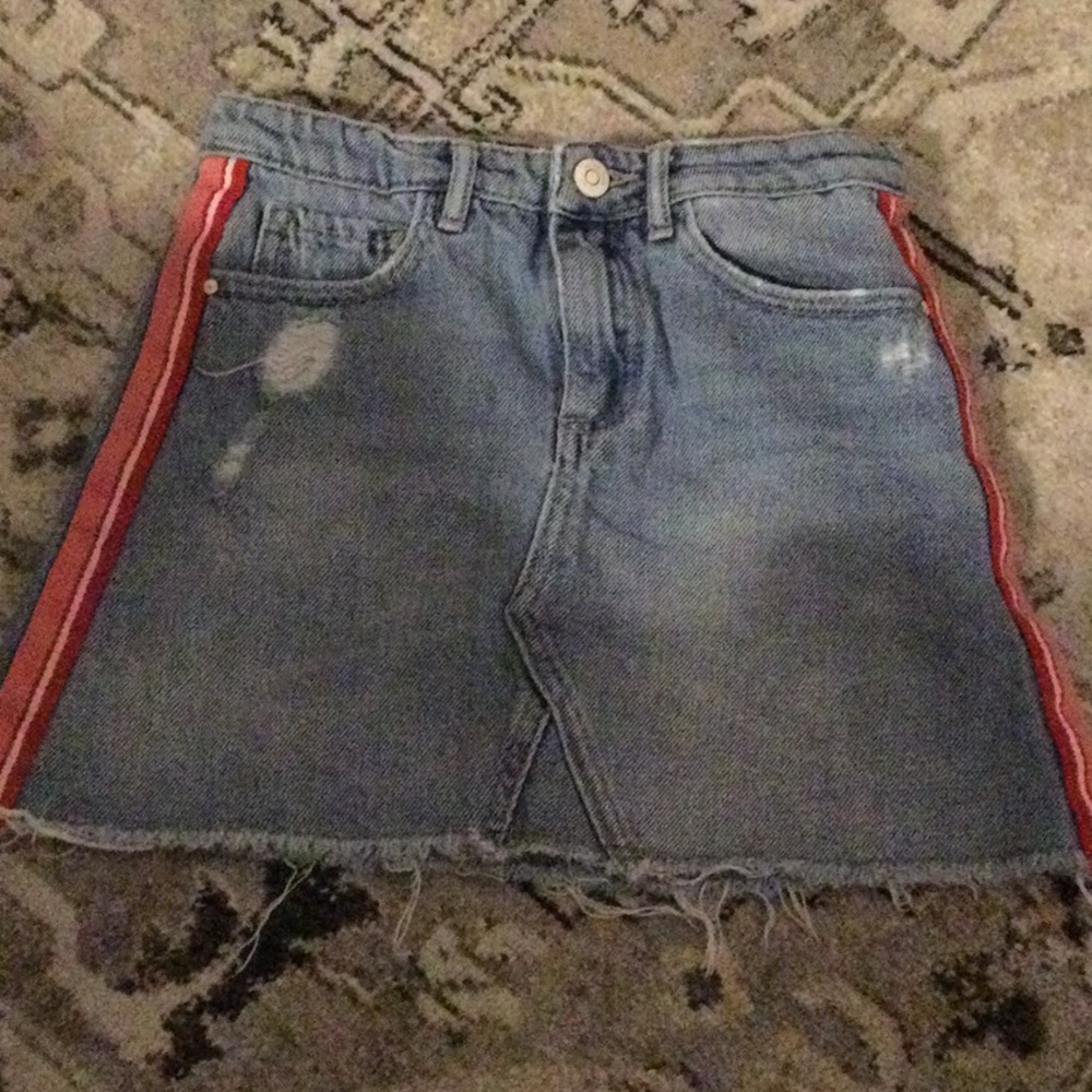Zara Kids Distressed Denim Jean Skirt Girls size 8